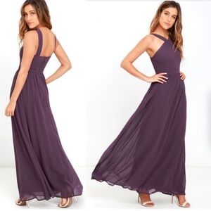 Lulu’s Air of romance dusty purple maxi dress Medium